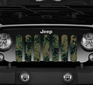 Green Digi Camo Jeep Grille Insert