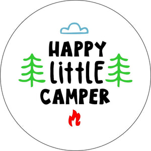 Happy Little Camper White Spare Tire Cover