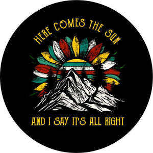 Here Comes The Sun Sunflower Mountains Spare Tire Cover