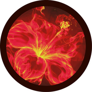 Hibiscus Fire Flower Black & Red Spare Tire Cover