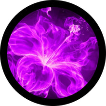 Hibiscus Fire Flower Black & Purple Spare Tire Cover