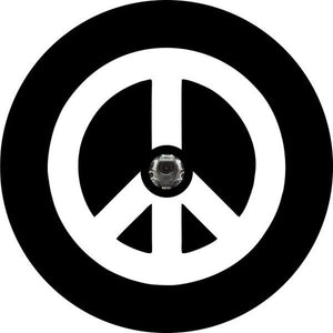 Hippie Peace Sign Black Spare Tire Cover