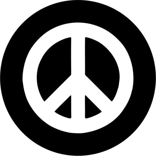 Hippie Peace Sign Black Spare Tire Cover