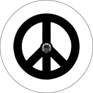 Hippie Peace Sign White Spare Tire Cover