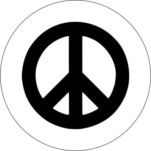 Hippie Peace Sign White Spare Tire Cover