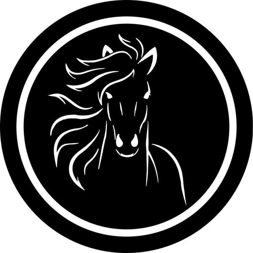 Horse Head Black Spare Tire Cover