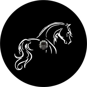 Horse Silhouette Black Spare Tire Cover