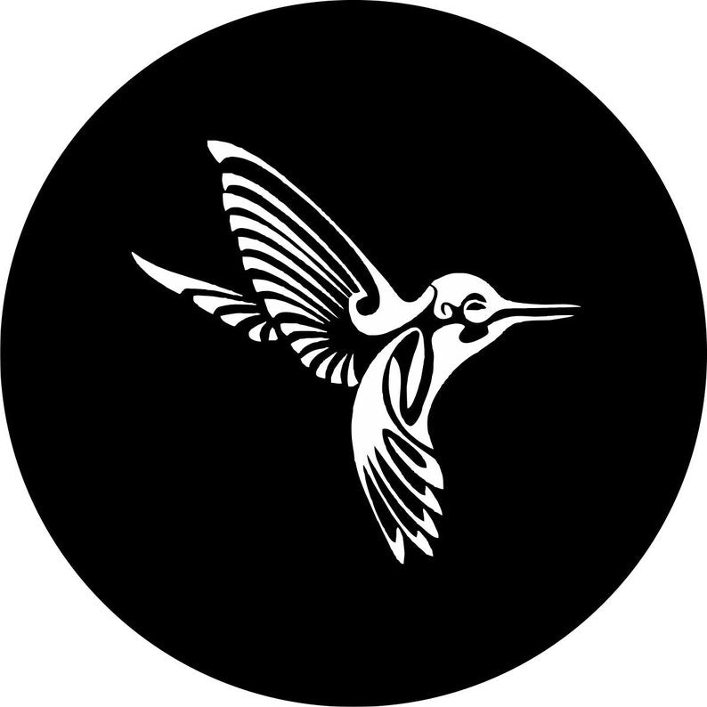 Humming Bird Black Spare Tire Cover