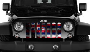 Hawaii Grunge State Flag Jeep Grille Insert