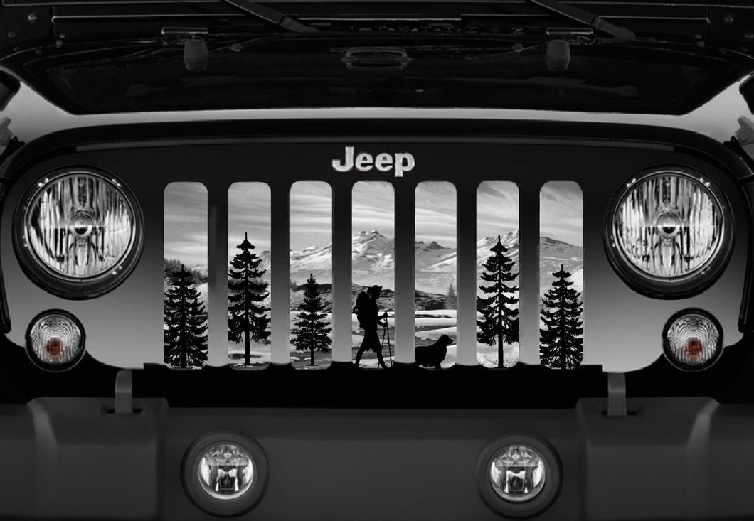 Hiker Gray Mountain Jeep Grille Insert