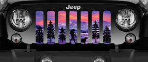 Hiker Purple Mountain Jeep Grille Insert