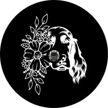 Irish Setter With Flowers Black Spare Tire Cover
