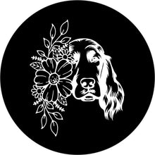 Irish Setter With Flowers Black Spare Tire Cover