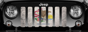 Illinois Grunge State Flag Jeep Grille Insert