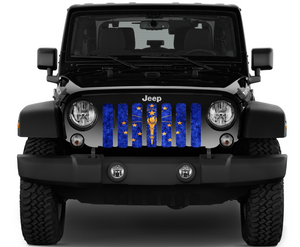 Indiana Grunge State Flag Jeep Grille Insert