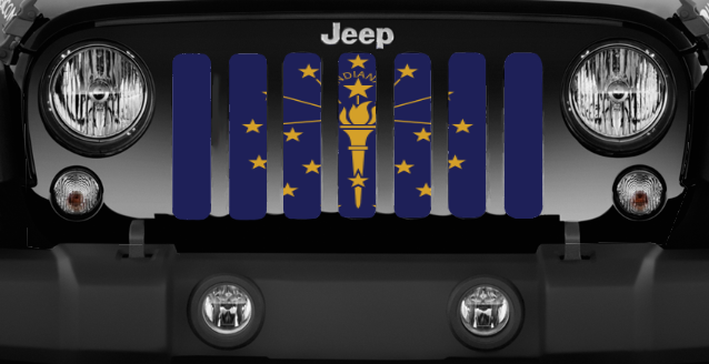 Indiana State Flag Jeep Grille Insert