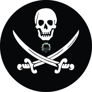 Jolly Roger Pirate Skull & Swords Black Spare Tire Cover