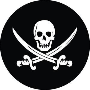 Jolly Roger Pirate Skull & Swords Black Spare Tire Cover