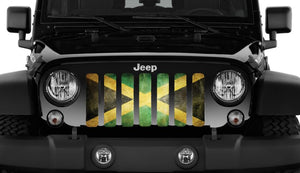 Jamaican Grunge Flag Jeep Grille Insert