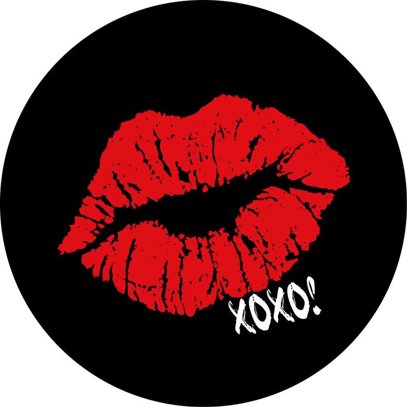 Kiss Lips XOXO Red Spare Tire Cover