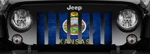 Kansas Grunge State Flag Jeep Grille Insert