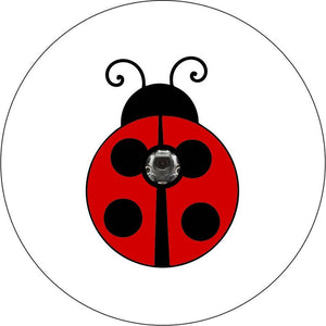 Lady Bug White Spare Tire Cover