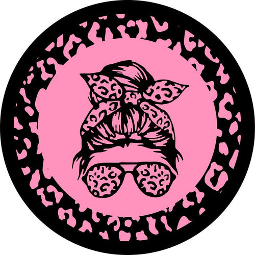 Leopard Cheetah Print Girl Sunglasses Black Baby Pink Spare Tire Cover