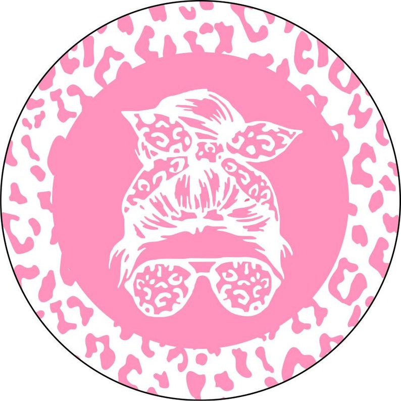 Leopard Cheetah Print Girl Sunglasses White Baby Pink Spare Tire Cover