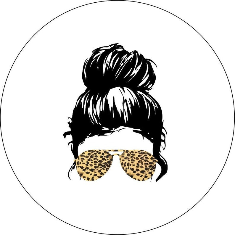 Leopard Cheetah Print Girl Sunglasses White Spare Tire Cover