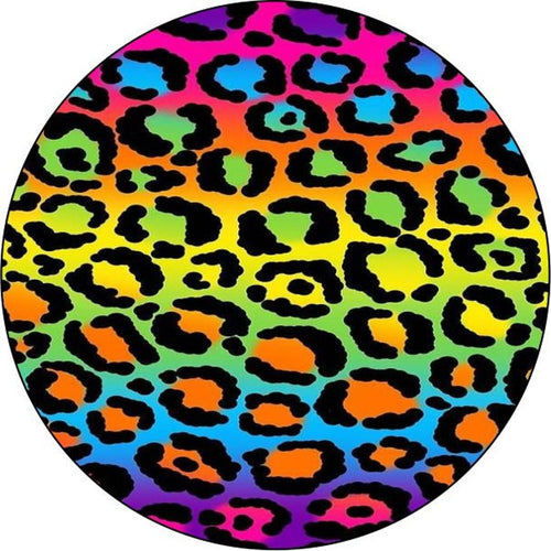 Leopard Cheetah Print Spots Neon Spare Tire Cover