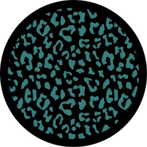 Leopard Print Teal Spare Tire Cover