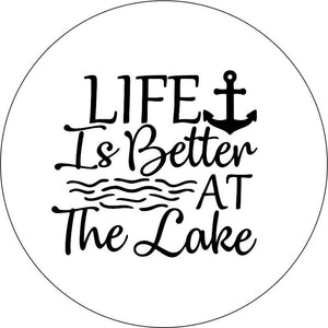 Life Is Better At The Lake White Spare Tire Cover