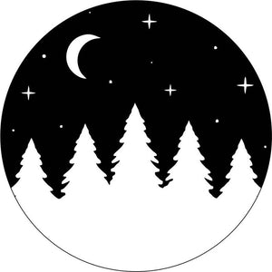Lost In The Forest Black Sky Spare Tire Cover