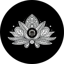 Lotus Flower Mandala Black Spare Tire Cover