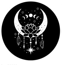 Lotus Mandala Moon With Crystals Spare Tire Cover