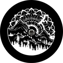 Mandala On The Mountain Black Spare Tire Cover
