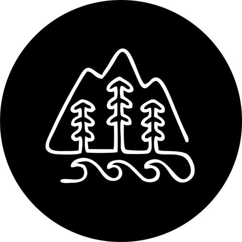 Mountains Near The Ocean Black Spare Tire Cover