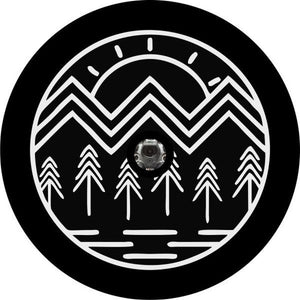 Mountain Vibes Black Spare Tire Cover