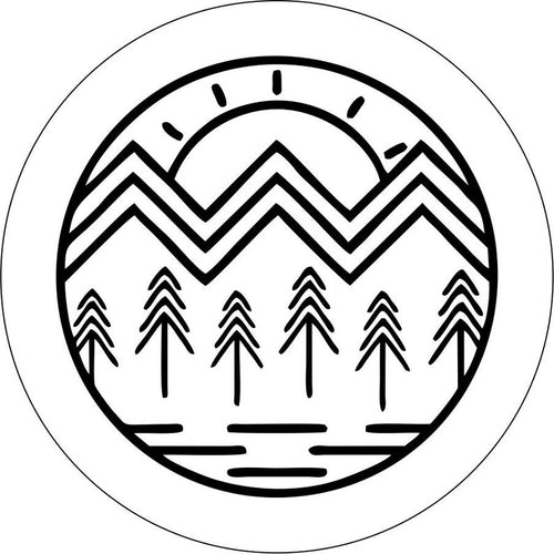 Mountain Vibes White Spare Tire Cover