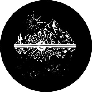 Mountain & Water Views Black Spare Tire Cover
