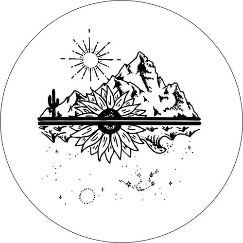 Mountain & Water Views White Spare Tire Cover