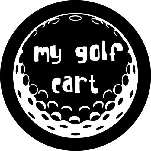 My Golf Cart Golf Ball Black Spare Tire Cover