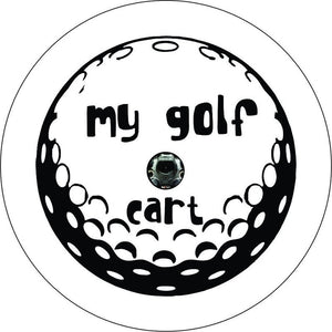 My Golf Cart Golf Ball White Spare Tire Cover