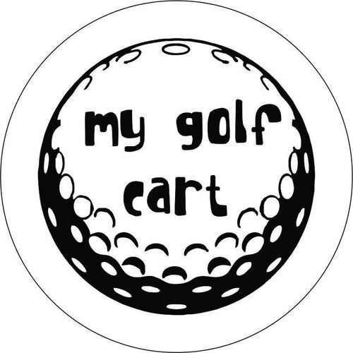 My Golf Cart Golf Ball White Spare Tire Cover