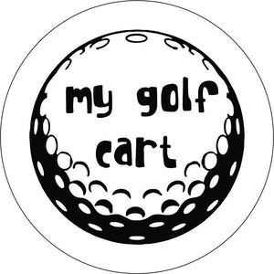 My Golf Cart Golf Ball White Spare Tire Cover