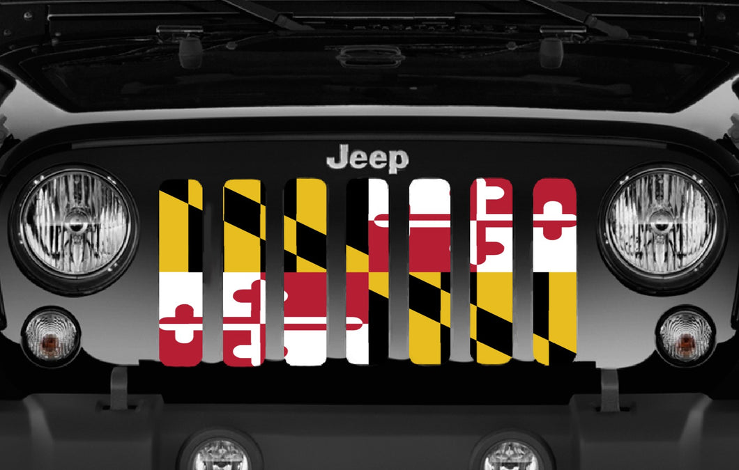 Maryland Flag Jeep Grille Insert