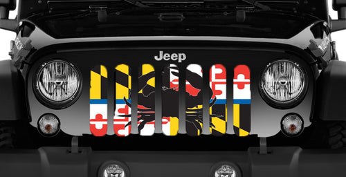Maryland Crab Flag - Back The Blue Jeep Grille Insert