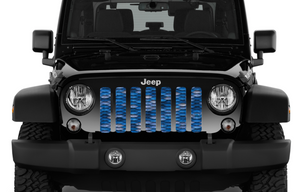 Mermaid Scales - Blue - Jeep Grille Insert