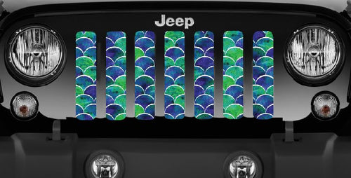 Mermaid Scales - Blue & Green- Jeep Grille Insert