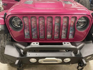 Mermaid Scales - Peach - Jeep Grille Insert